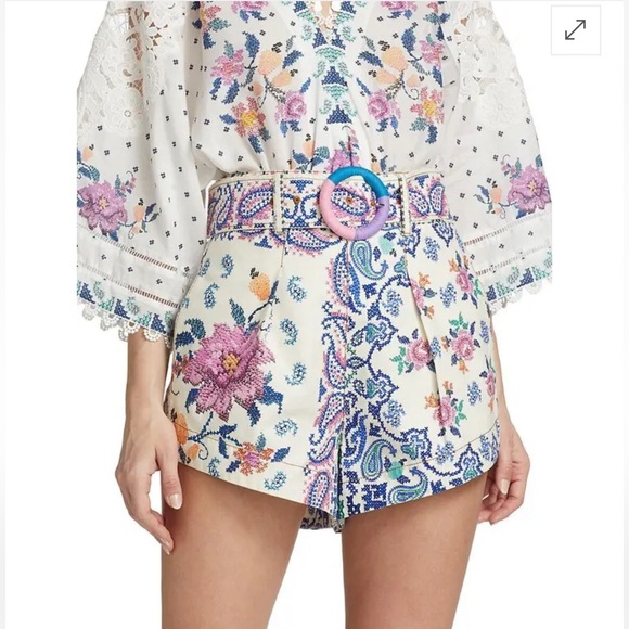 NWT FARM RIO Romantic Bandana Belted Shorts Size XL - Picture 3 of 7